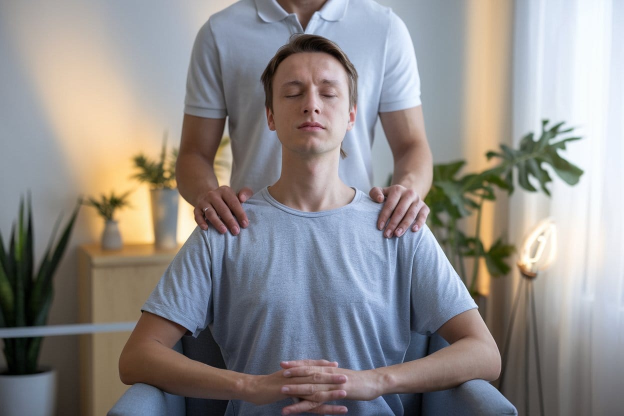 physiotherapist helping patient to heal mentally